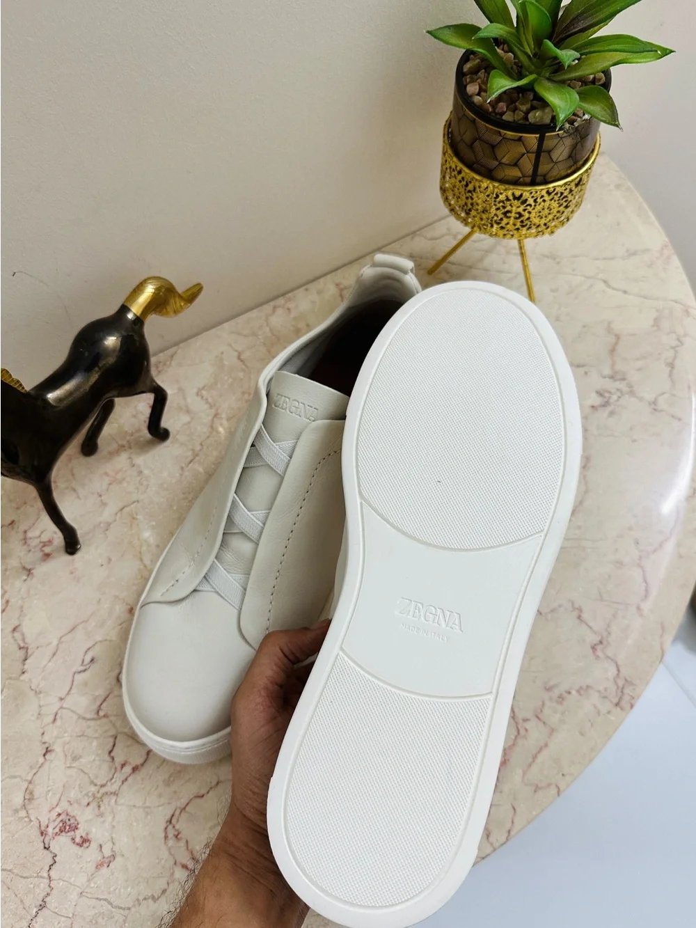 Men's White Slip-On Athletic Sneakers